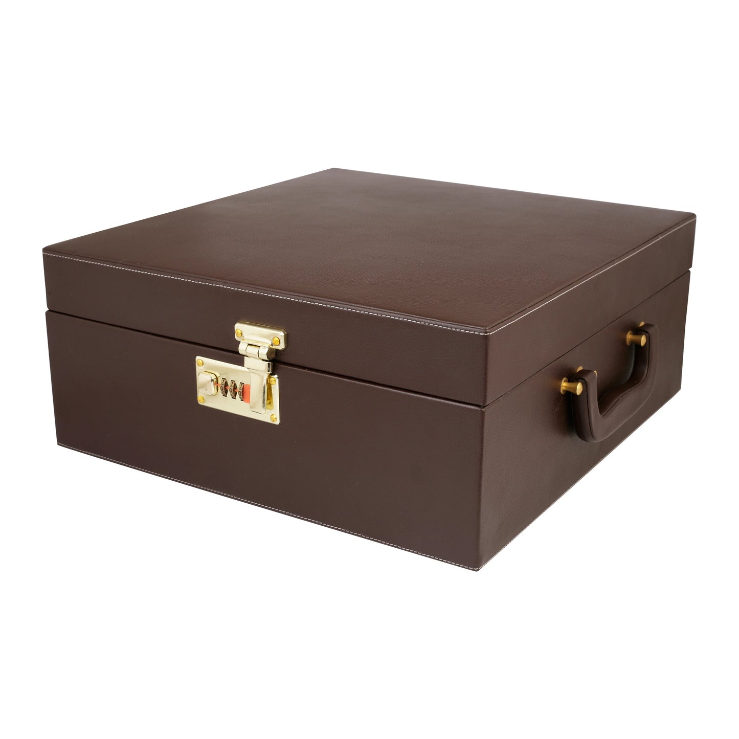 Anything & Everything Bar Set | Wine Case (Holds 01 Bottle & 04 Whisky Glasses) (Brown & Brown)